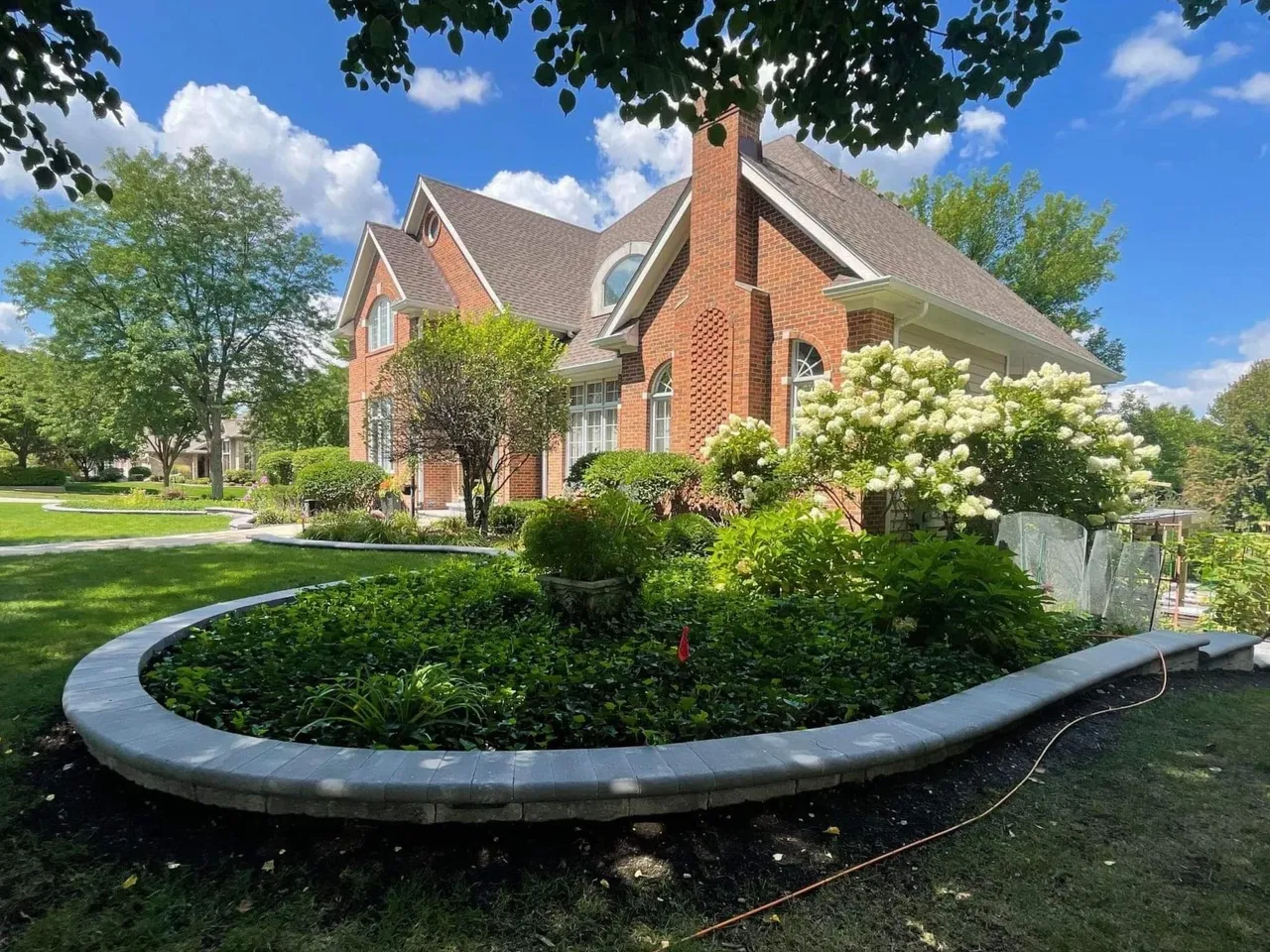 Beautiful front yard residential landscape